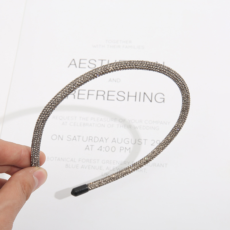 Full Diamond Headband AllMatching Online Influencer Fashion Thin Edges Hairpin Headband Simple Face Washing outside