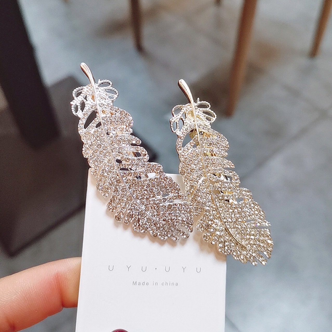 Rhinestone Feather Barrettes Back Head Internet Celebrity Women&#039;s over Duckbill Clip Bar Clip Side Clip Diamond Hairpin
