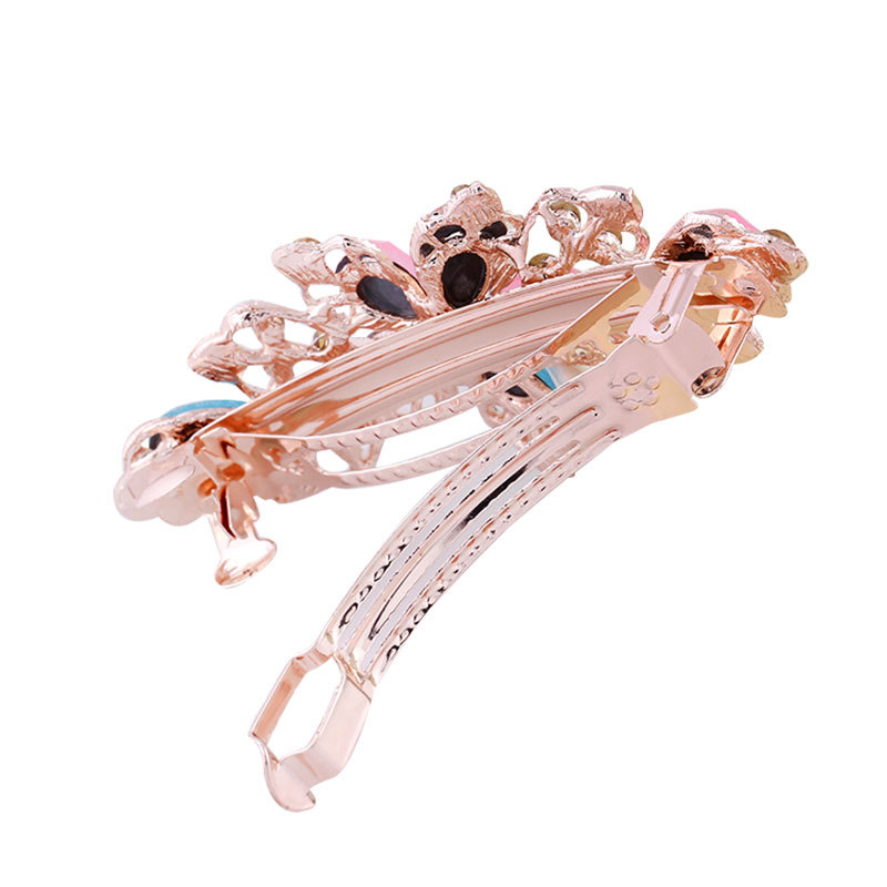 Accessories Alloy Rhinestone Spring Hairpin Head Clip Fashion Ladies Headdress Factory Wholesale Diamond Hairpin