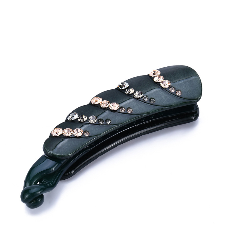  Acrylic Hairpin Headdress Banana Clip Hair Band Vertical Clip Elegant Leaf Banana Clip Jewelry Banana Hairpin