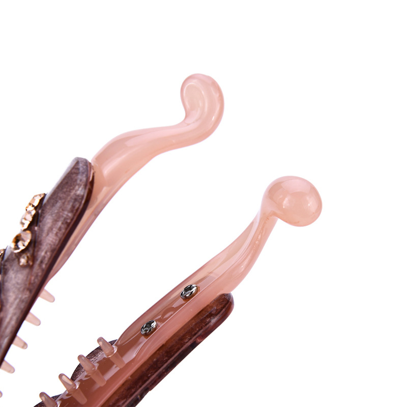  Acrylic Hairpin Headdress Banana Clip Hair Band Vertical Clip Elegant Leaf Banana Clip Jewelry Banana Hairpin