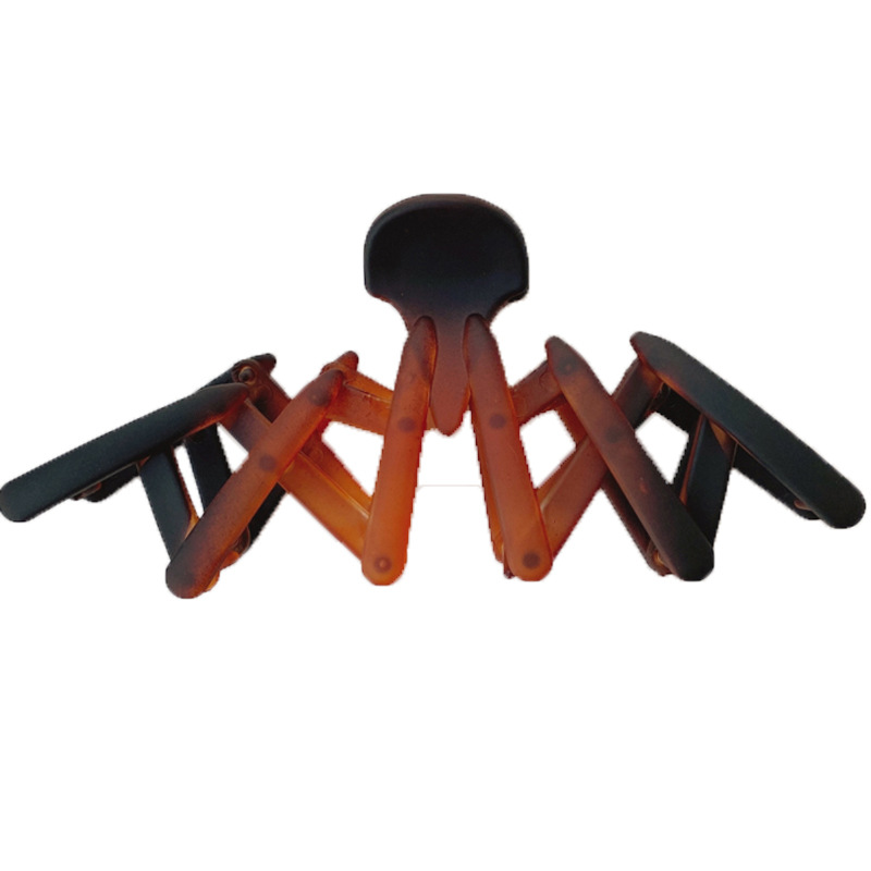 2021 New Korean Hair Accessories Simple Acrylic Crab Grip Retractable Hair Claw Updo Portable out Hairpin