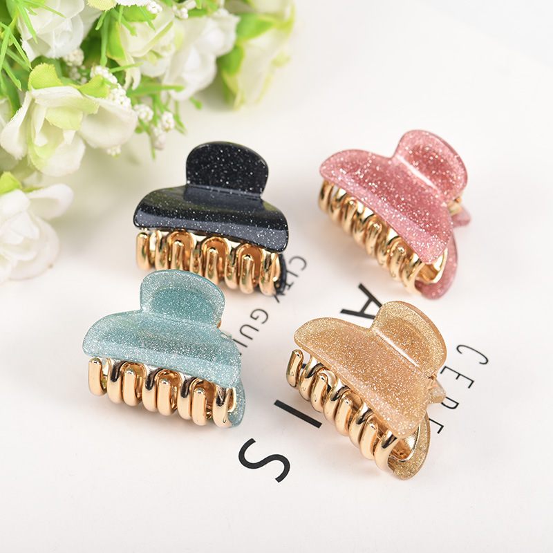 Hairpin Manufacturers Korean Fashion Small Coarse Powder Acrylic Barrettes Women&#039;s Bath Tray Hairpin Ponytail Hair Jaw Clip