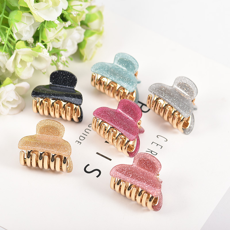 Hairpin Manufacturers Korean Fashion Small Coarse Powder Acrylic Barrettes Women&#039;s Bath Tray Hairpin Ponytail Hair Jaw Clip