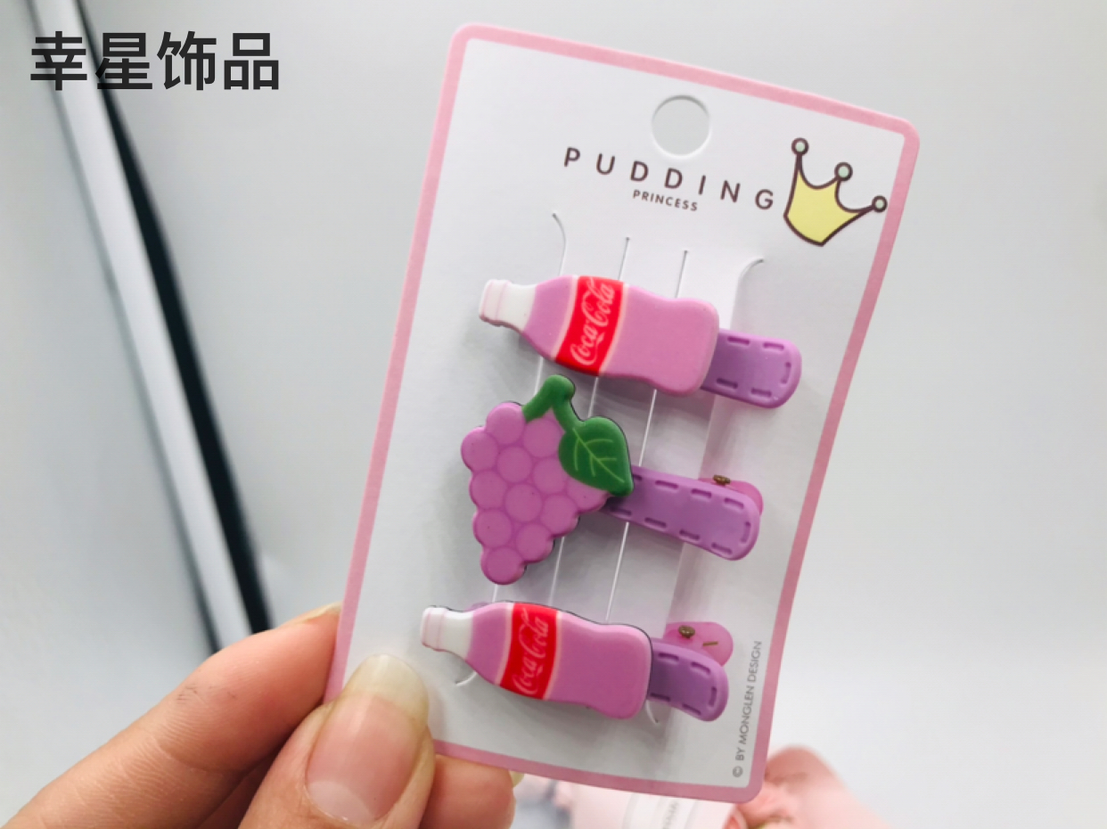 Fruit Cartoon Acrylic Press Clip Children&#039;s Side Clip Baby Not Wrapped Hairpin Hairpin Hair Accessories Cute