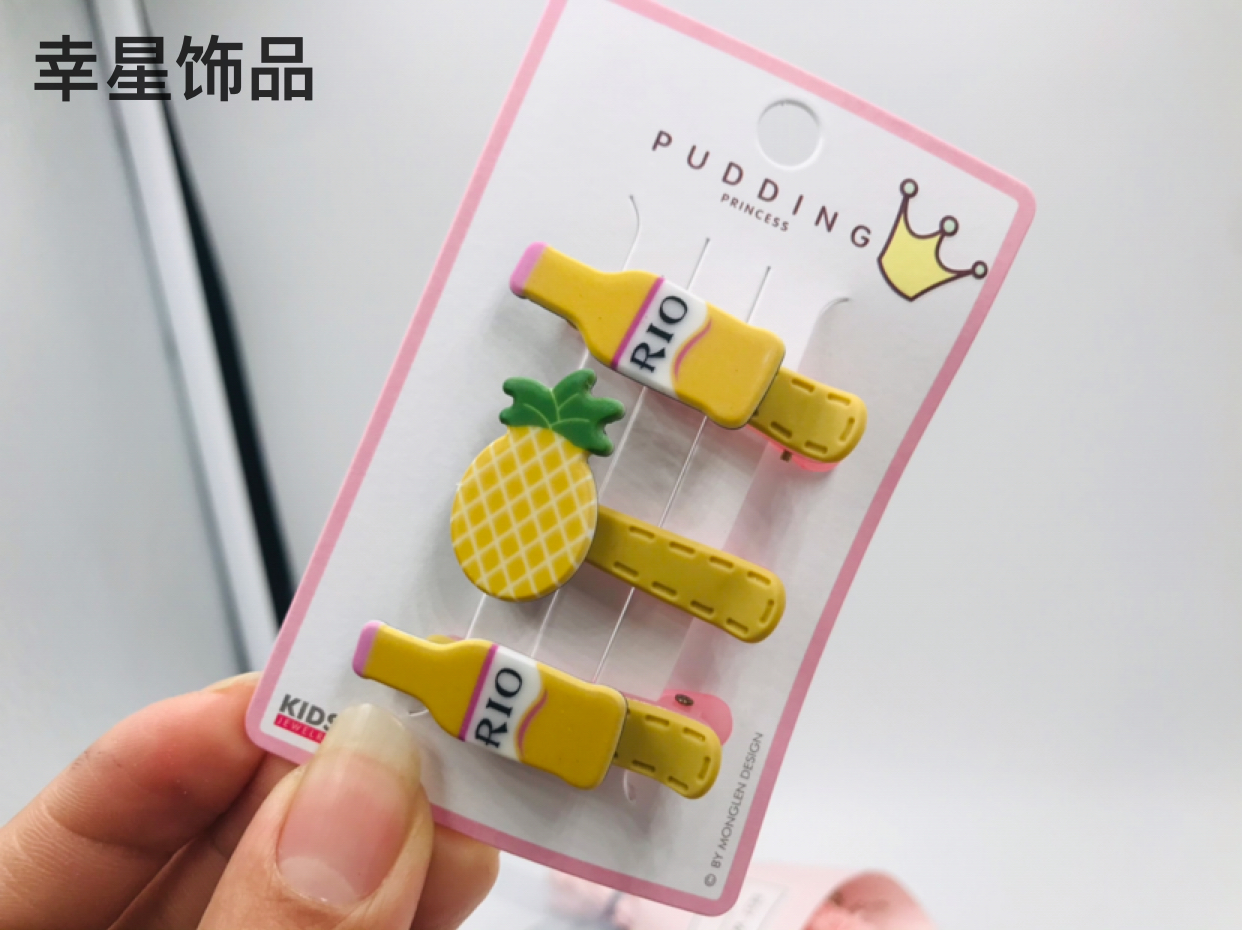 Fruit Cartoon Acrylic Press Clip Children&#039;s Side Clip Baby Not Wrapped Hairpin Hairpin Hair Accessories Cute