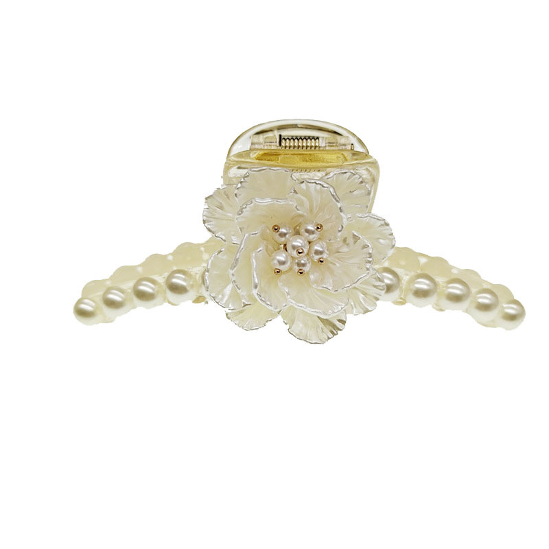  Hairpin Crystal Shell Flower Pearl Hairpin Women&#039;s Large Barrettes Shark Clip Grip Bath Hair Claws Acrylic Hairpin