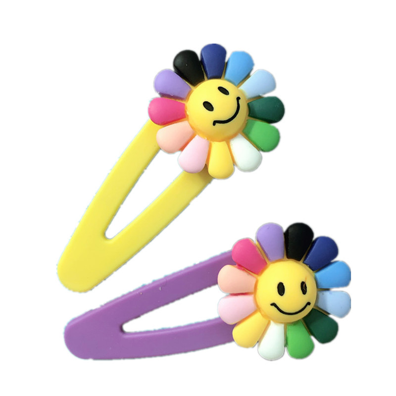  Drop Shape Barrettes Water Drop Barrettes Cute Smiley Face Children Hair Accessories SUNFLOWER BB Clip Acrylic Hairpin