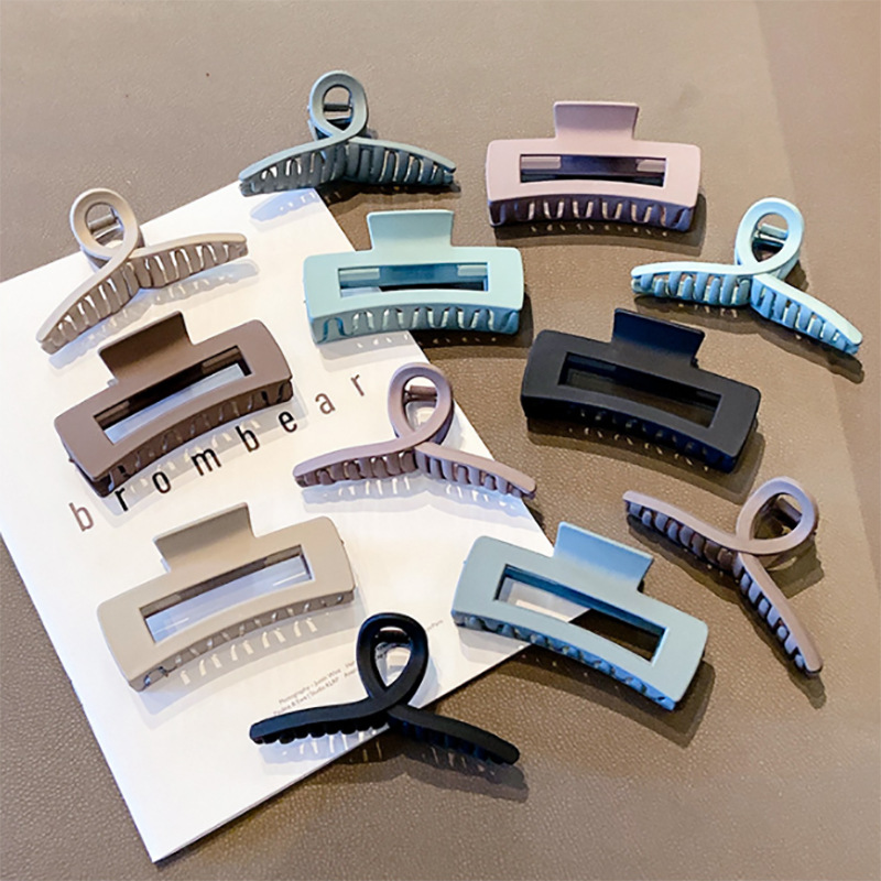 Korean Ins Large Grip Square Hairpin Back Head Clip Korean Acrylic Shark Clip Hair Claw Headdress