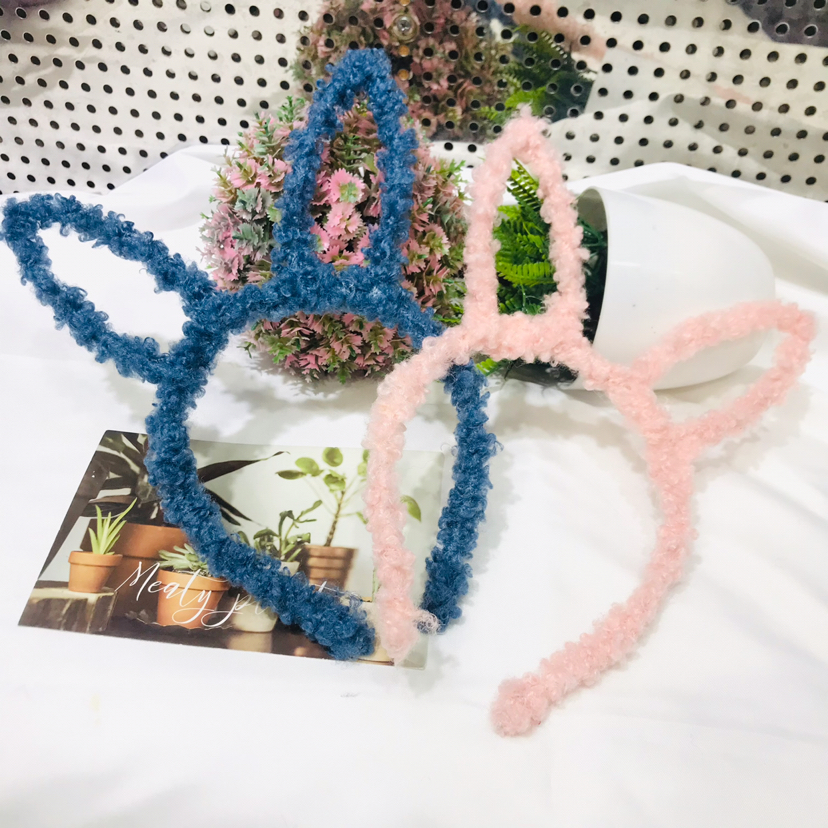 Rabbit Ear Headband Women&#039;s Simple Hair Tie Korean Cartoon Headband Internet Celebrity Cute Hair Band Hairband Hair Fixer Non-Slip Hairpin