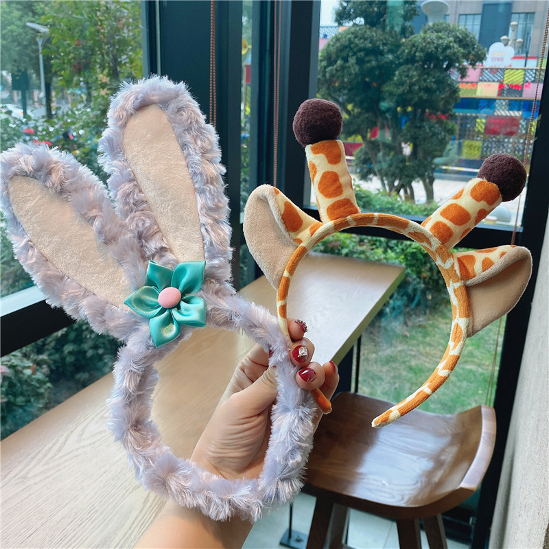 Rabbit Ears Hair Hoop Women&#039;s Face Wash All-Match Outer Departure Bundle Cute Fairy Mori Style Hairband Korean Super Fairy Internet Influencer Hairpin