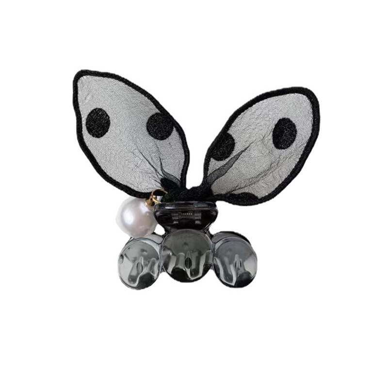 Lace Three-Dimensional Rabbit Ears Grip Bangs Broken Hair Gap Former Red Same Pearl Hairpin for Women Rabbit Hairpin