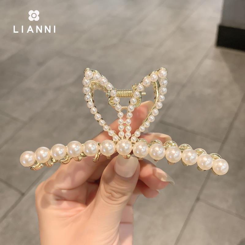  Dongdaemun Pearl Rabbit Ears Grip Female Summer Sweet Girl Large Head Barrettes Hair Accessories Rabbit Hairpin