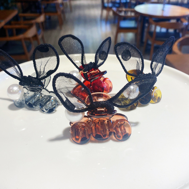 Small Jaw Clip Korean Simple Internet Celebrity Bang Clip Headdress Temperament Back Head Hair Clip Rabbit Hairpin