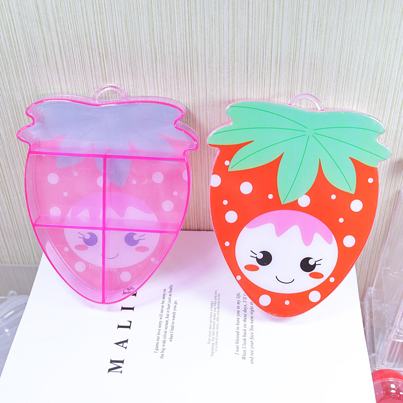 Little Bear Rabbit Strawberry Radish Cartoon Ornament Storage Box Hair Elastic Hairpin Leather Case Packing Box New with Separation
