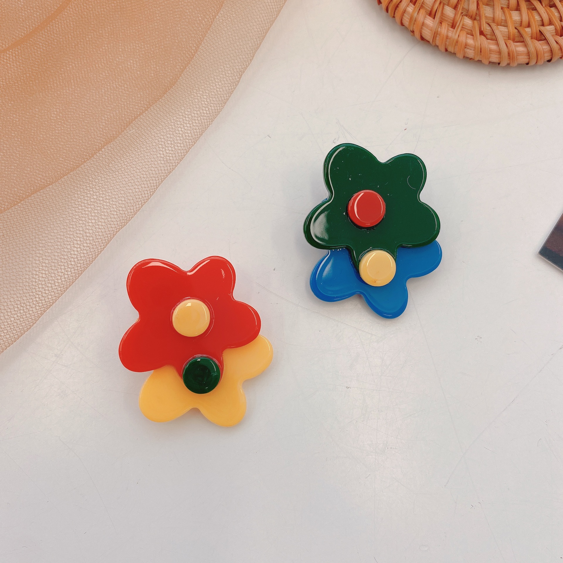  Personality Girl Bang Clip Candy Color Hairpin BB Clip Side Clip Hair Accessories Headdress Fashion Flower Hairpin