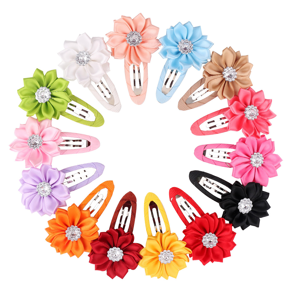 European and American Hair Accessories Pointed Corner Small Flowers Hairpin Edging BB Clip Cloth Hairpin Cute Princess Side Clip Ornament
