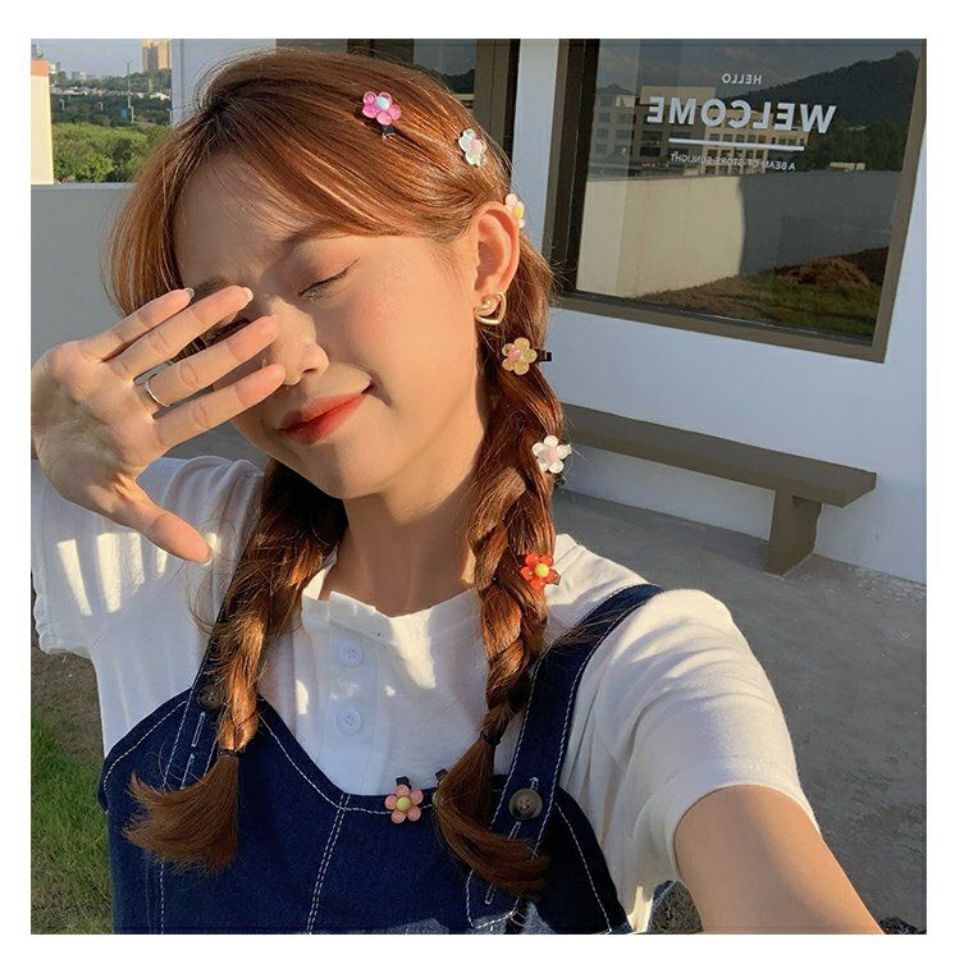 Jelly Color Five Petal Flower Hairpin Fresh Bang Clip Sweet Girl Duckbill Clip Colorful Mini Barrettes Flower Hairpin