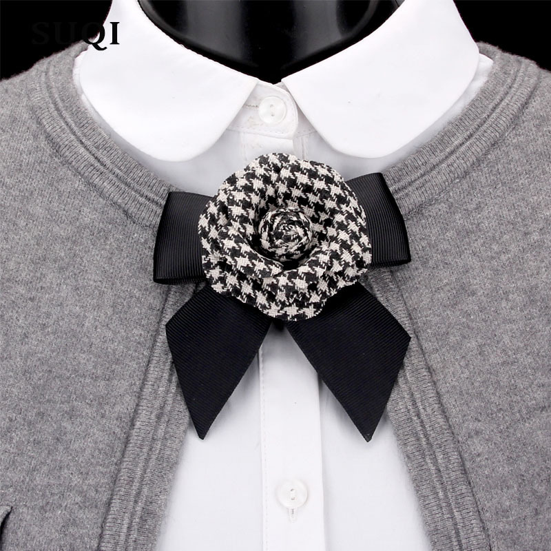 Suqi Bow Wool Blended Woolen Brooch Corsage Camellia Corsage Flower Hairpin Accessories Fabric Accessories