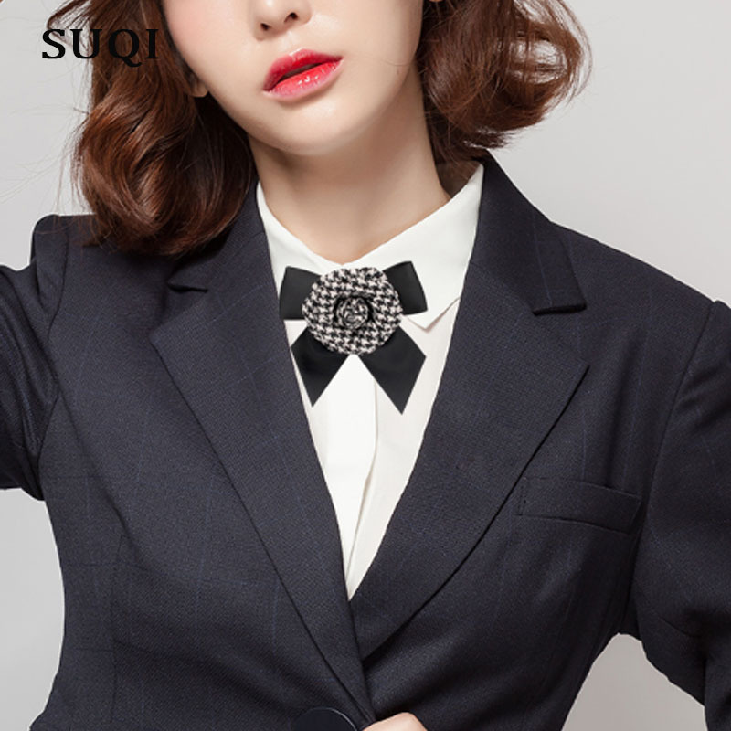 Suqi Bow Wool Blended Woolen Brooch Corsage Camellia Corsage Flower Hairpin Accessories Fabric Accessories