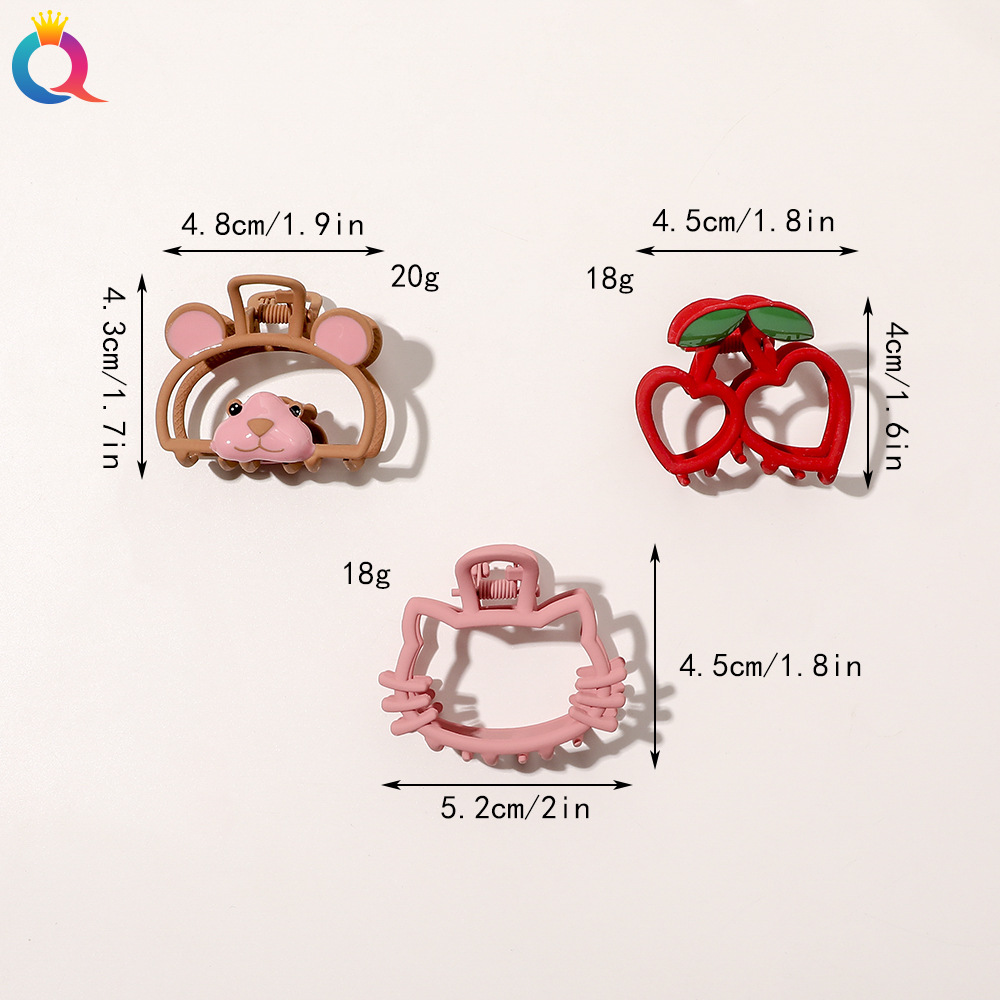 Korean Bear Grip Female Online Influencer Sweet Cute Cat Clip Back Head Metal Shredded Hairpin