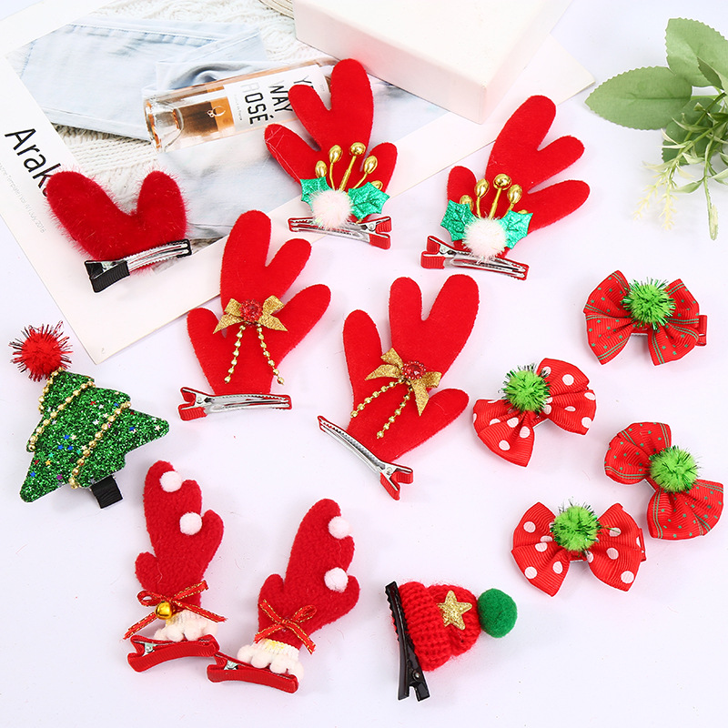 Stall Supply Hot Sale Antlers Headband/Hairpin Children Adult Christmas Ornaments Plush Cat Ear Hair Accessories Travel