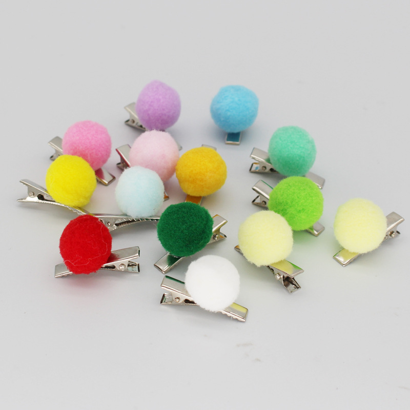 New Pet Hairpin Dog Cat Headdress Candy Color Pompons Hair Accessories Multicolor Pet Decorations