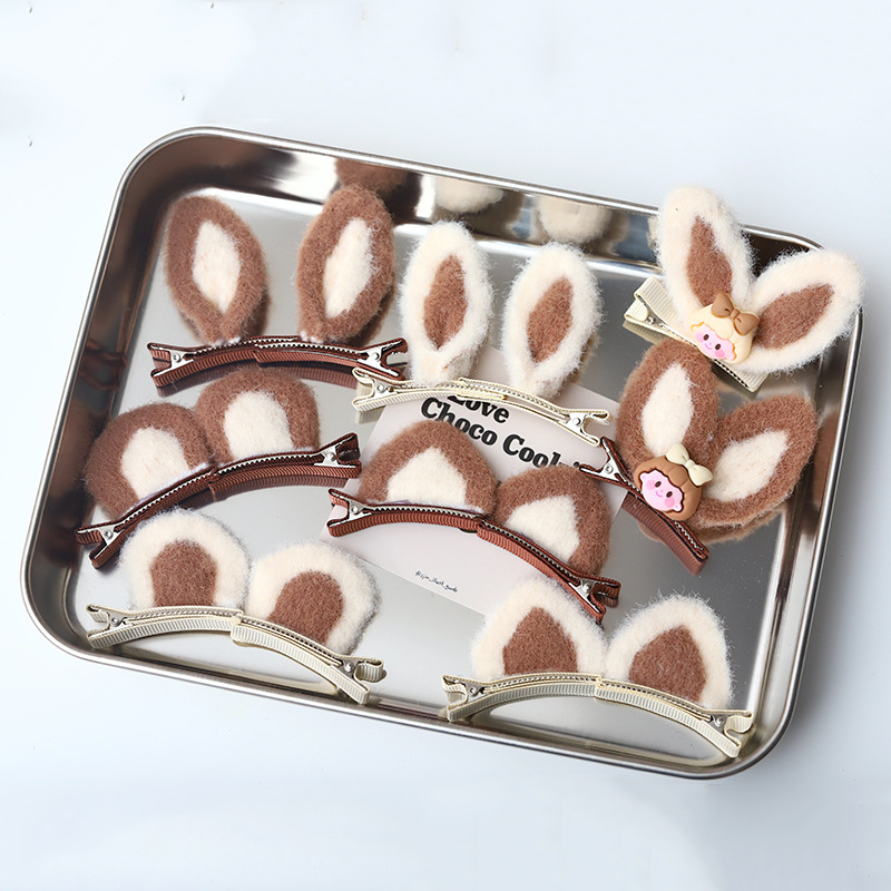 Celebrity Children One-Pair Package Small Hairpin Cute Baby Three-Dimensional Duckbill Clip Cat Hairpin