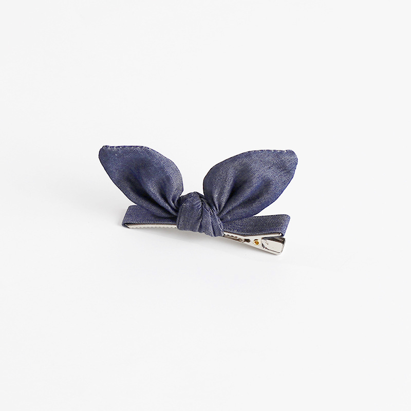 Cute Artifact Rabbit Ears Hair Clips Hair Accessories Denim Fabric Handmade Cat Ears Bow Bobby Pin Rabbit Hairpin
