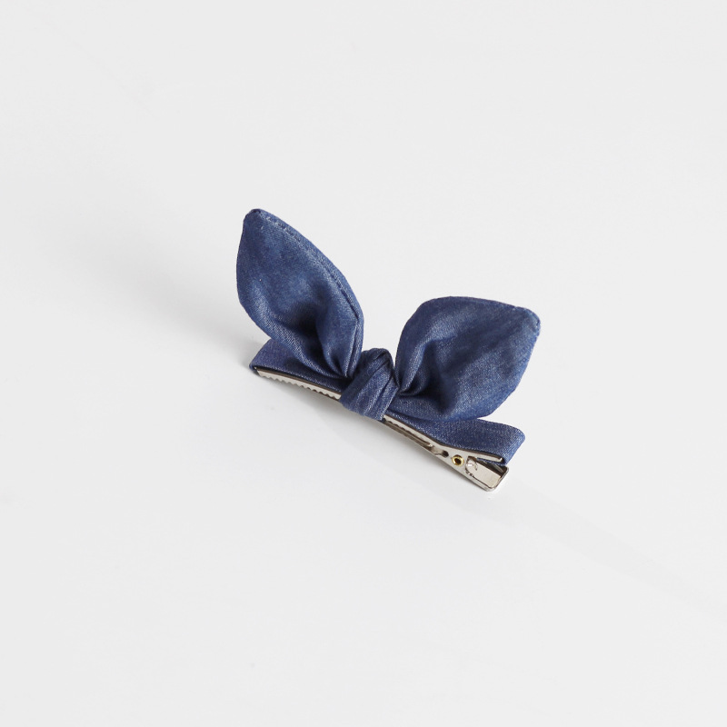 Cute Artifact Rabbit Ears Hair Clips Hair Accessories Denim Fabric Handmade Cat Ears Bow Bobby Pin Rabbit Hairpin