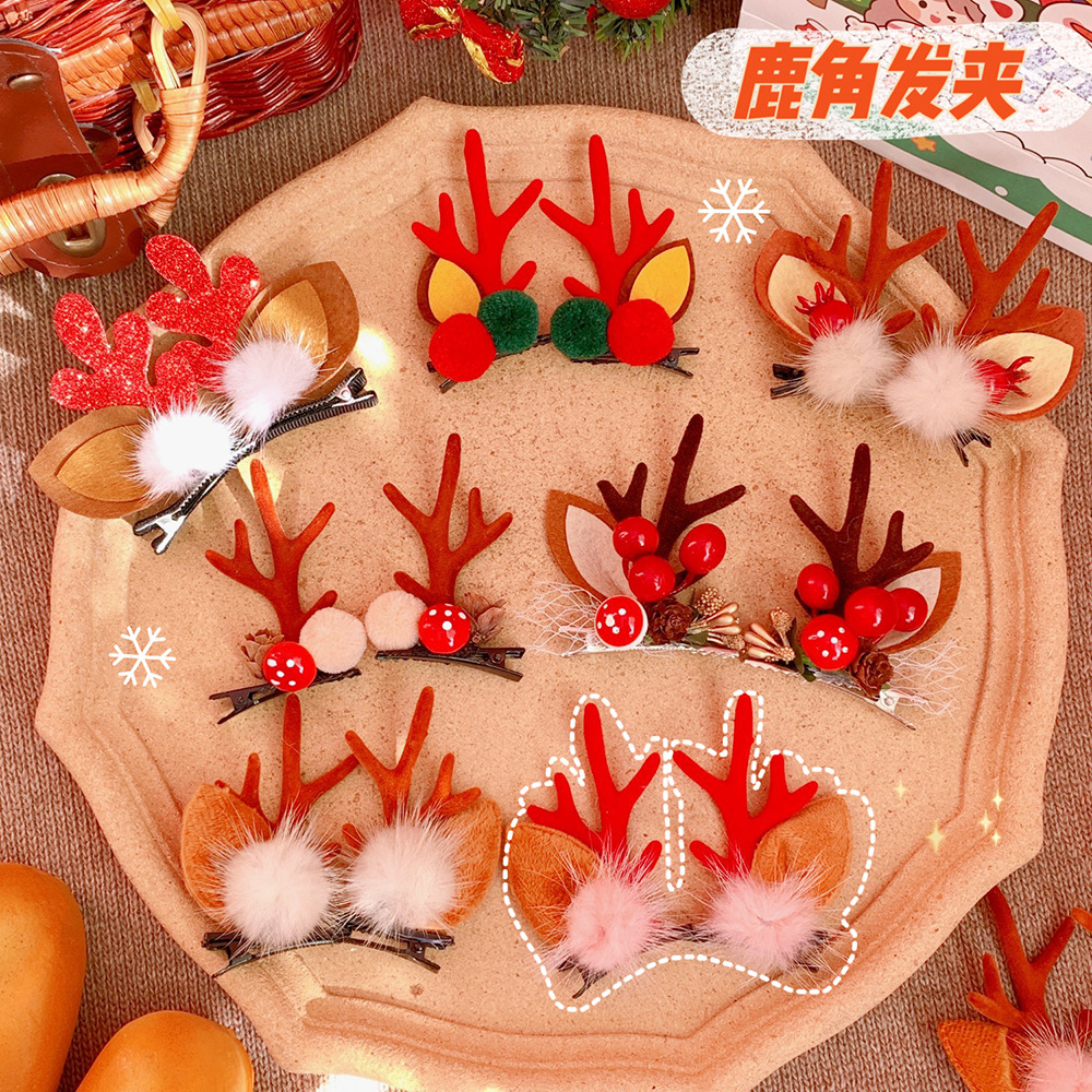 New Year&#039;s Day Headdress Antler Hairband Elk Headband Internet Influencer Hair Clip Girl Adult Hat Hairpin Children&#039;s New Year Hair