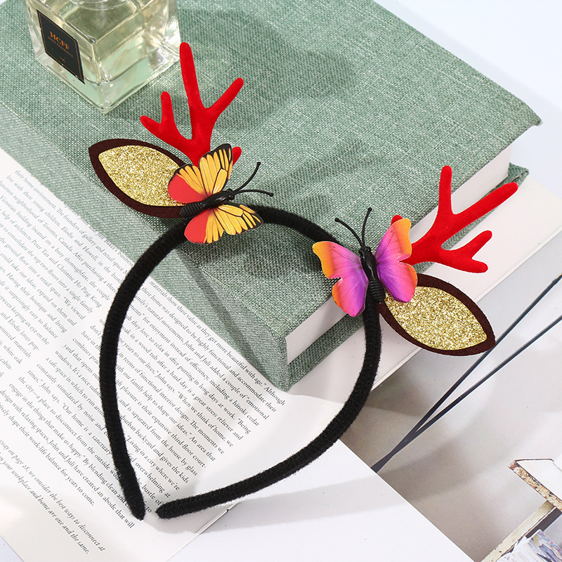 Christmas Antler Hairband Female Elk Cute Hairpin Head Buckle Headdress Mori Style Adult Net Red Elf Hair Accessories Wholesale