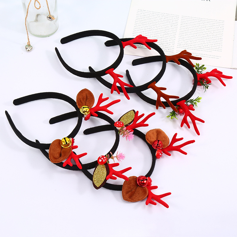 Christmas Antler Hairband Female Elk Cute Hairpin Head Buckle Headdress Mori Style Adult Net Red Elf Hair Accessories Wholesale