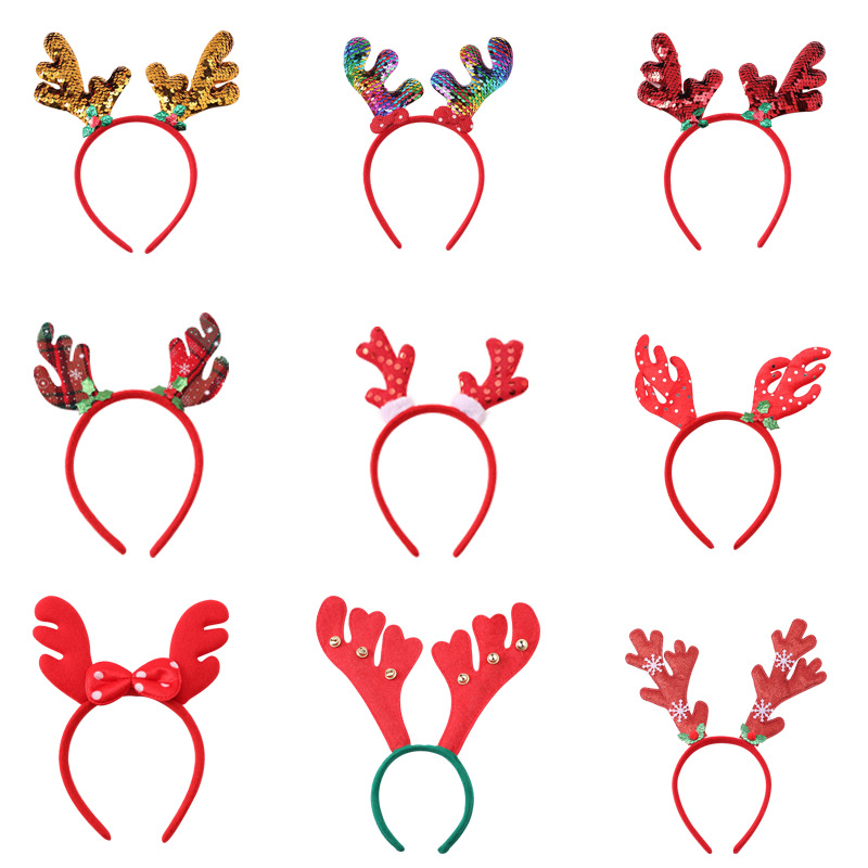Christmas Decoration Antler Hairband Party Accessories Elk Headband Book Hairpin Children Adult Headdress Christmas Hair Accessories
