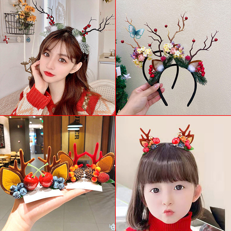 Christmas Oversized Antler Hairband Sweet Cute Elk Headband Fairy Girl Mori Style Super Fairy Hairpin Head Accessories Hair Accessories