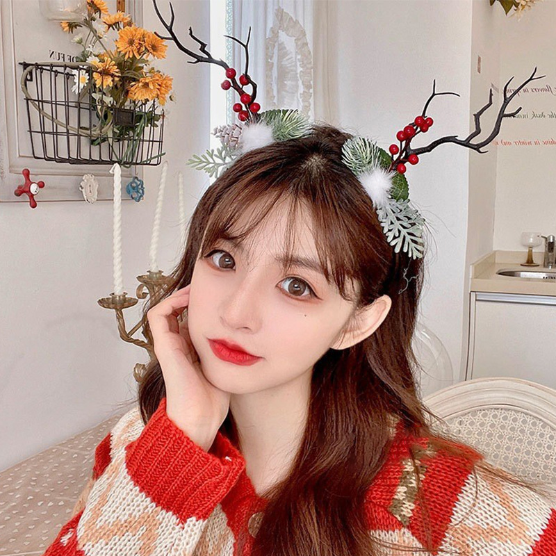 Christmas Oversized Antler Hairband Sweet Cute Elk Headband Fairy Girl Mori Style Super Fairy Hairpin Head Accessories Hair Accessories