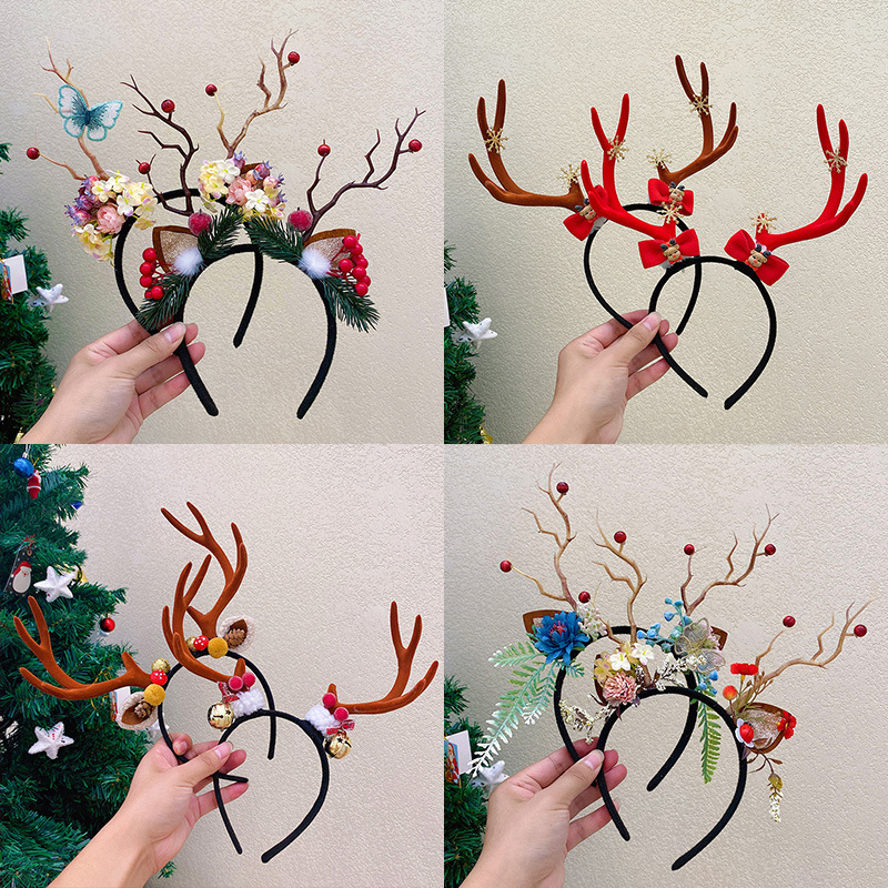 Christmas Oversized Antler Hairband Sweet Cute Elk Headband Fairy Girl Mori Style Super Fairy Hairpin Head Accessories Hair Accessories