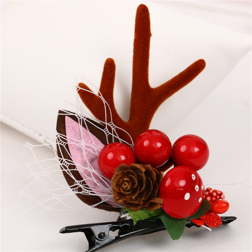Christmas Antlers Dress up Hair Accessories Children Cute Cartoon Antler Shape Hairpin Christmas Decorations