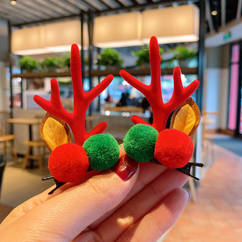 Antler Hairpin Furry Clip Adult Funny Net Red Hair Carson Female Hair Accessories Deer Ear Headdress Antler Hairpin