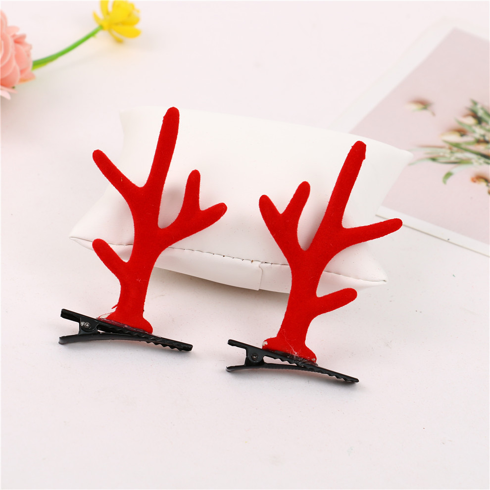 Red Christmas Antlers Dress up Hairpin Children&#039;s Cartoon Antler Hair Accessories Christmas Gift