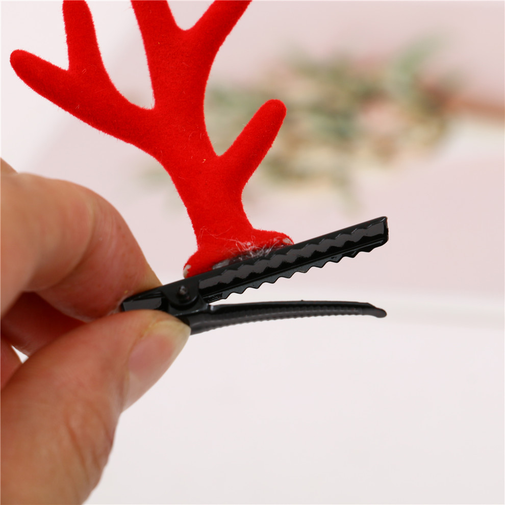 Red Christmas Antlers Dress up Hairpin Children&#039;s Cartoon Antler Hair Accessories Christmas Gift