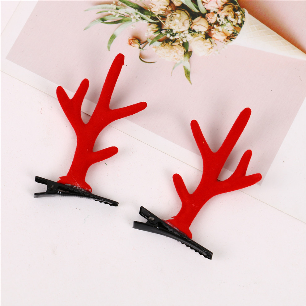 Red Christmas Antlers Dress up Hairpin Children&#039;s Cartoon Antler Hair Accessories Christmas Gift