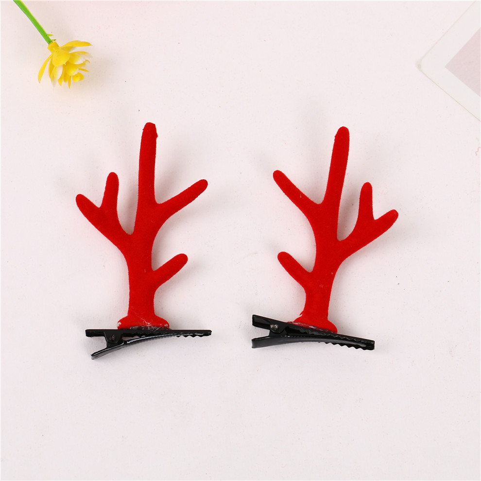 Red Christmas Antlers Dress up Hairpin Children&#039;s Cartoon Antler Hair Accessories Christmas Gift