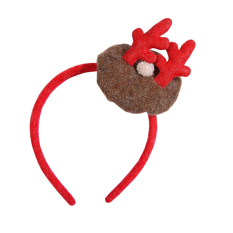  Headband Female Animal Plush Hairpin Antlers Headband Furry Headdress Cute Bow Hair Accessories Antler Hairpin
