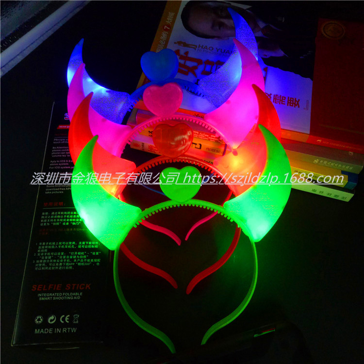 Headband Flash Headdress Wholesale Million Christmas Hair Band with LED Light Luminous Barrettes Antler Hairpin