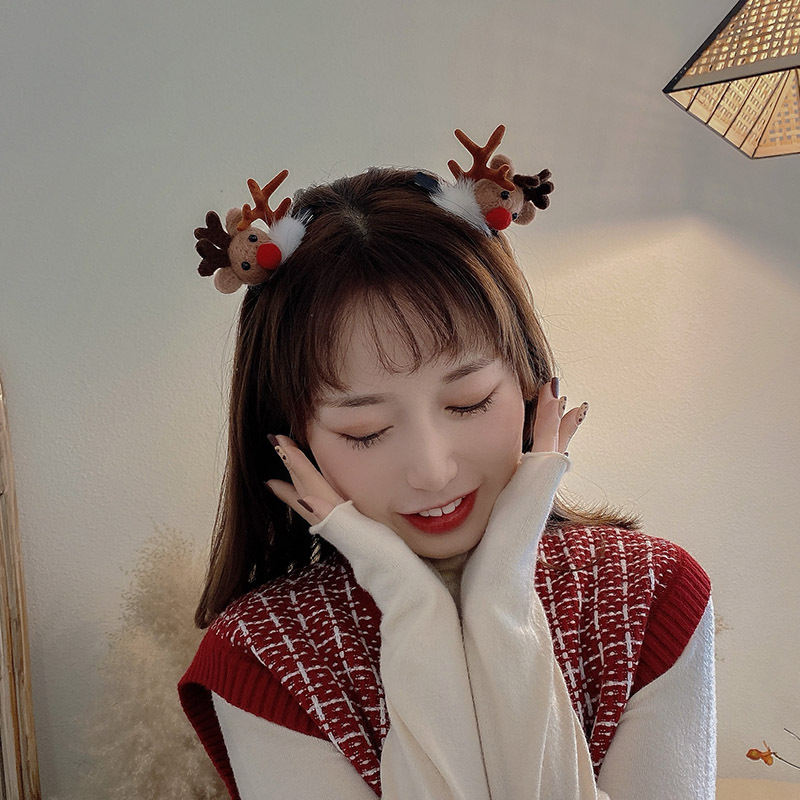 Headwear Clip Internet Celebrity  Hairpin Sweet Girl Versatile Super Cute Hairpin a Pair of Hairclips Antler Hairpin