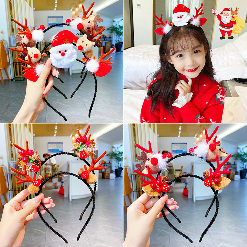  Christmas Headband Hairpin Student Performance Hair Accessories Headdress Antlers Accessories Female Antler Hairpin