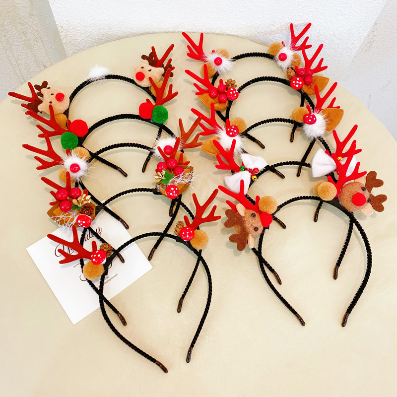  Christmas Headband Hairpin Student Performance Hair Accessories Headdress Antlers Accessories Female Antler Hairpin
