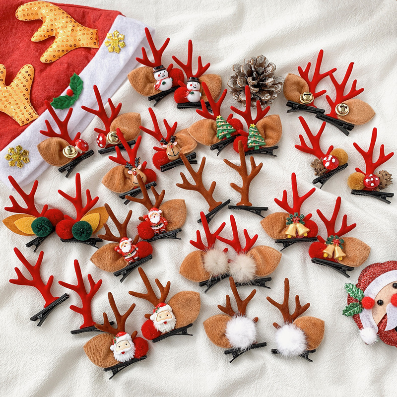 Christmas Headwear Antler Hairband Cute Mori Style Hair Accessories Barrettes Accessories Small Gift Ornament Headband Hairpin Accessories
