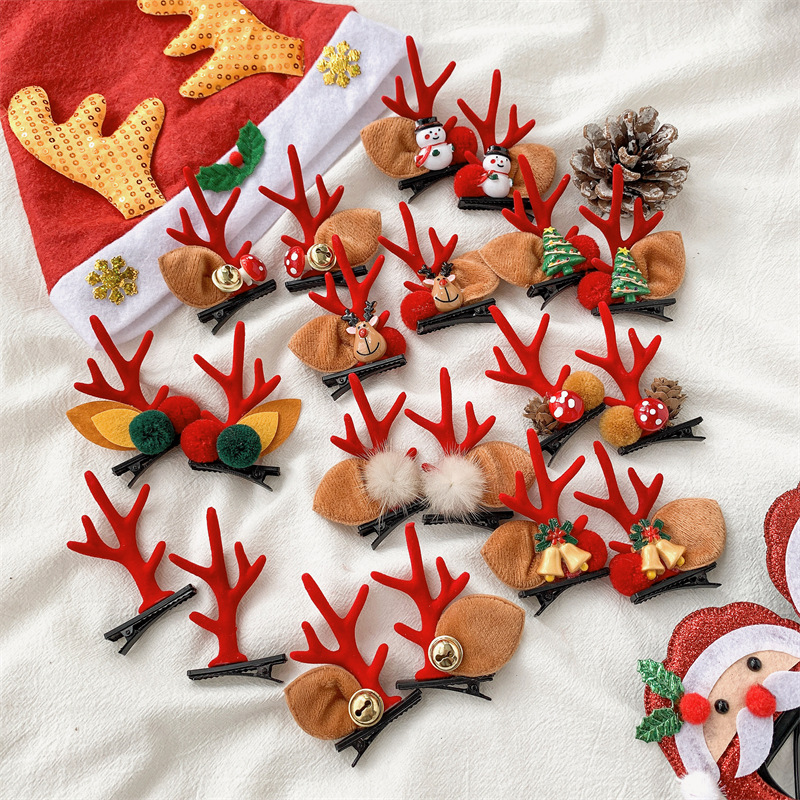 Christmas Headwear Antler Hairband Cute Mori Style Hair Accessories Barrettes Accessories Small Gift Ornament Headband Hairpin Accessories